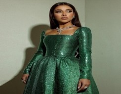  صوت الإمارات - بلقيس تشبه أميرات ديزني بفستان طويل باللون الأخضر الزمردي